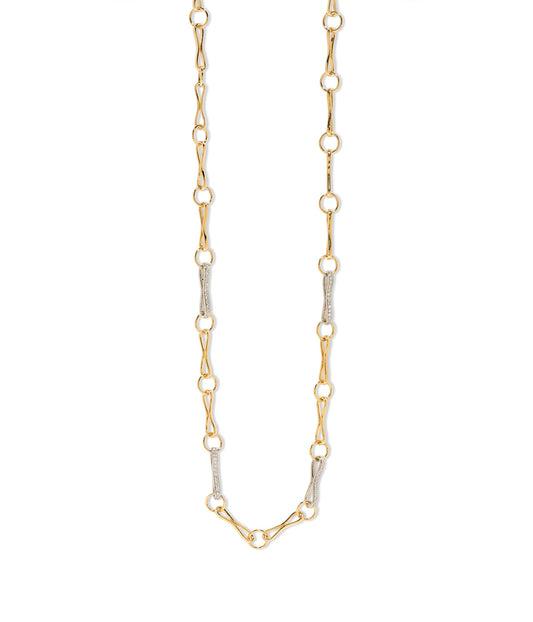 Large Motif Link Chain With Diamonds 16"