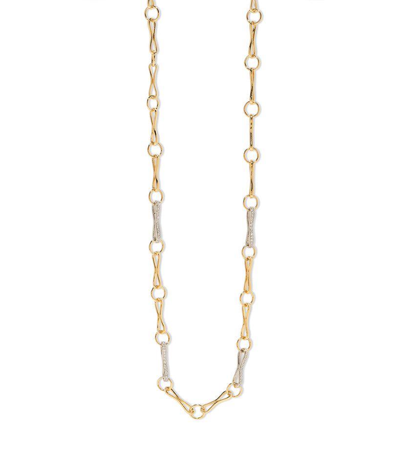 Large Motif Link Chain With Diamonds 16"