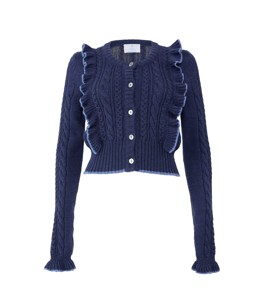 Buttoned Sweater With Ruffles