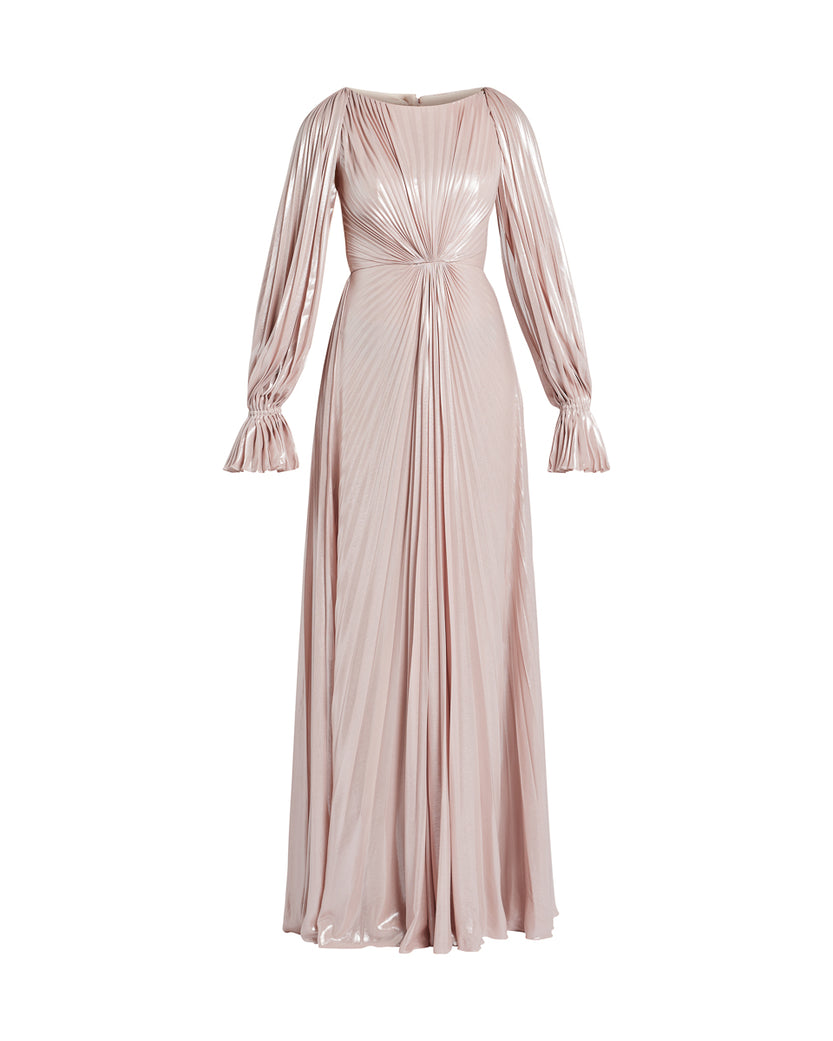 Pleated Georgette Maxi Dress