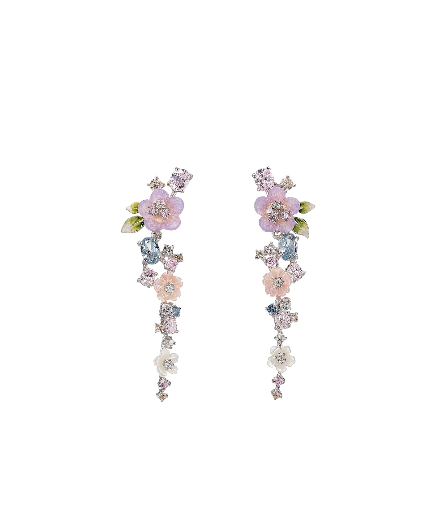 Lavender Primrose Vine Earrings