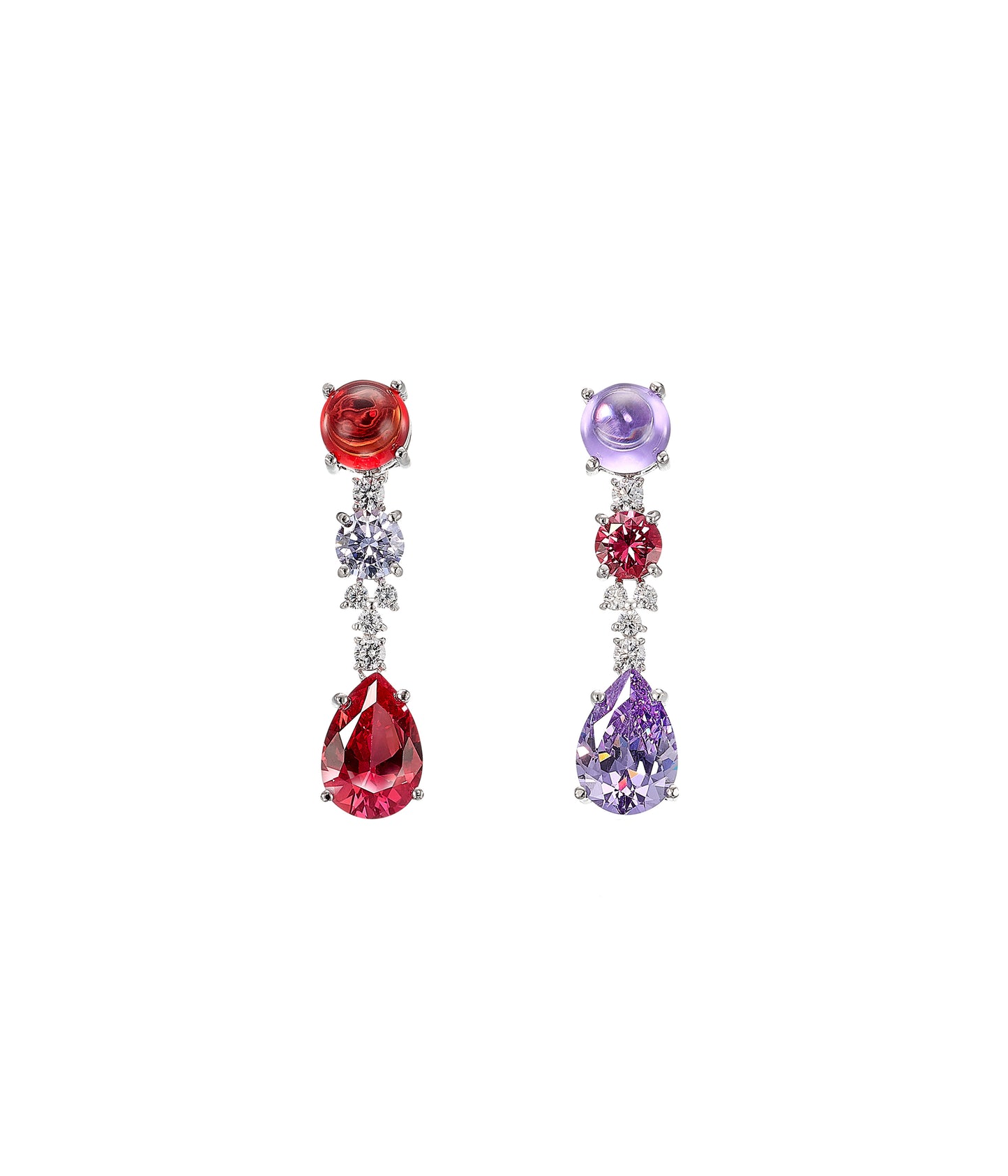 Lavender Ruby Tutti Frutti Earrings