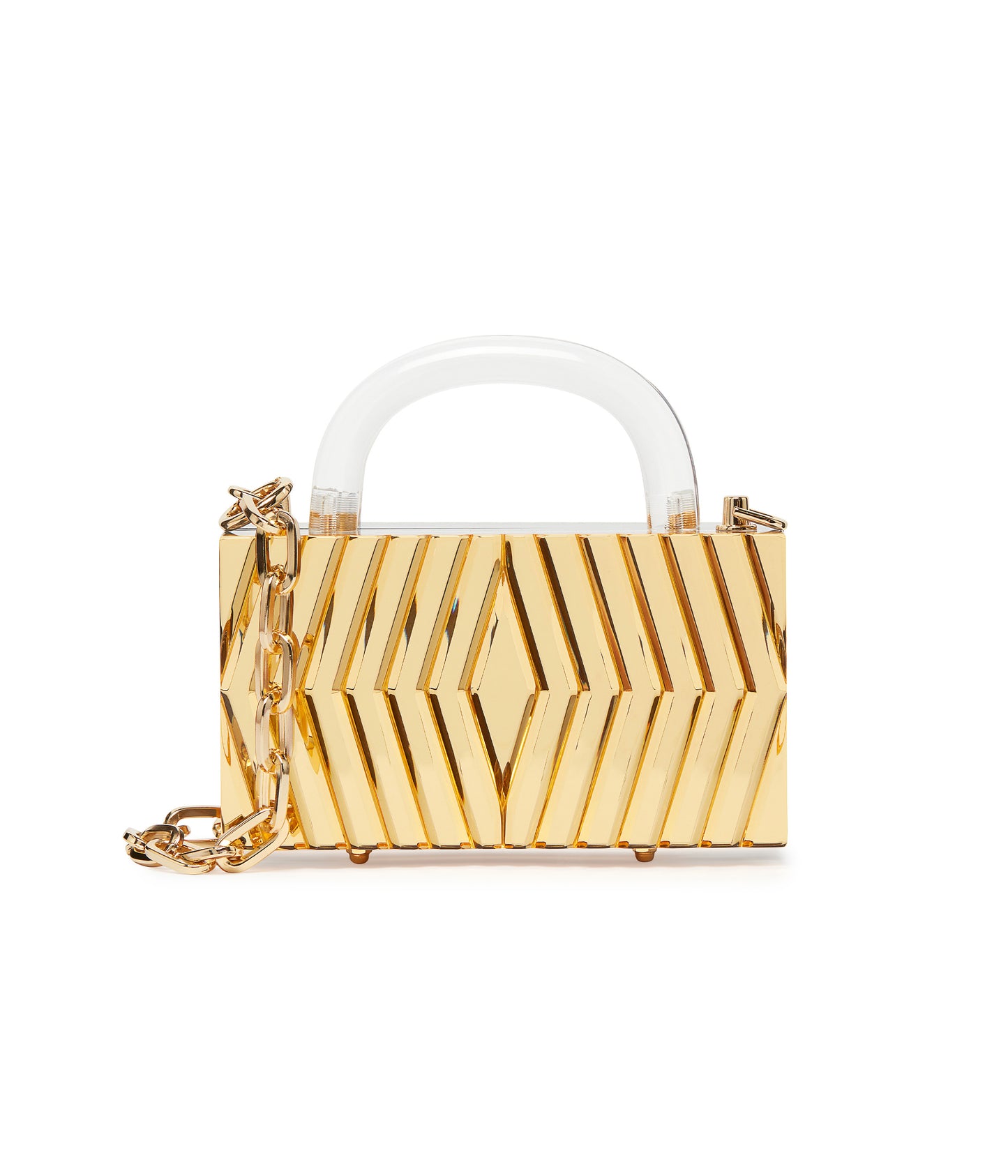 Lena Gold Mirror Bag With Chain