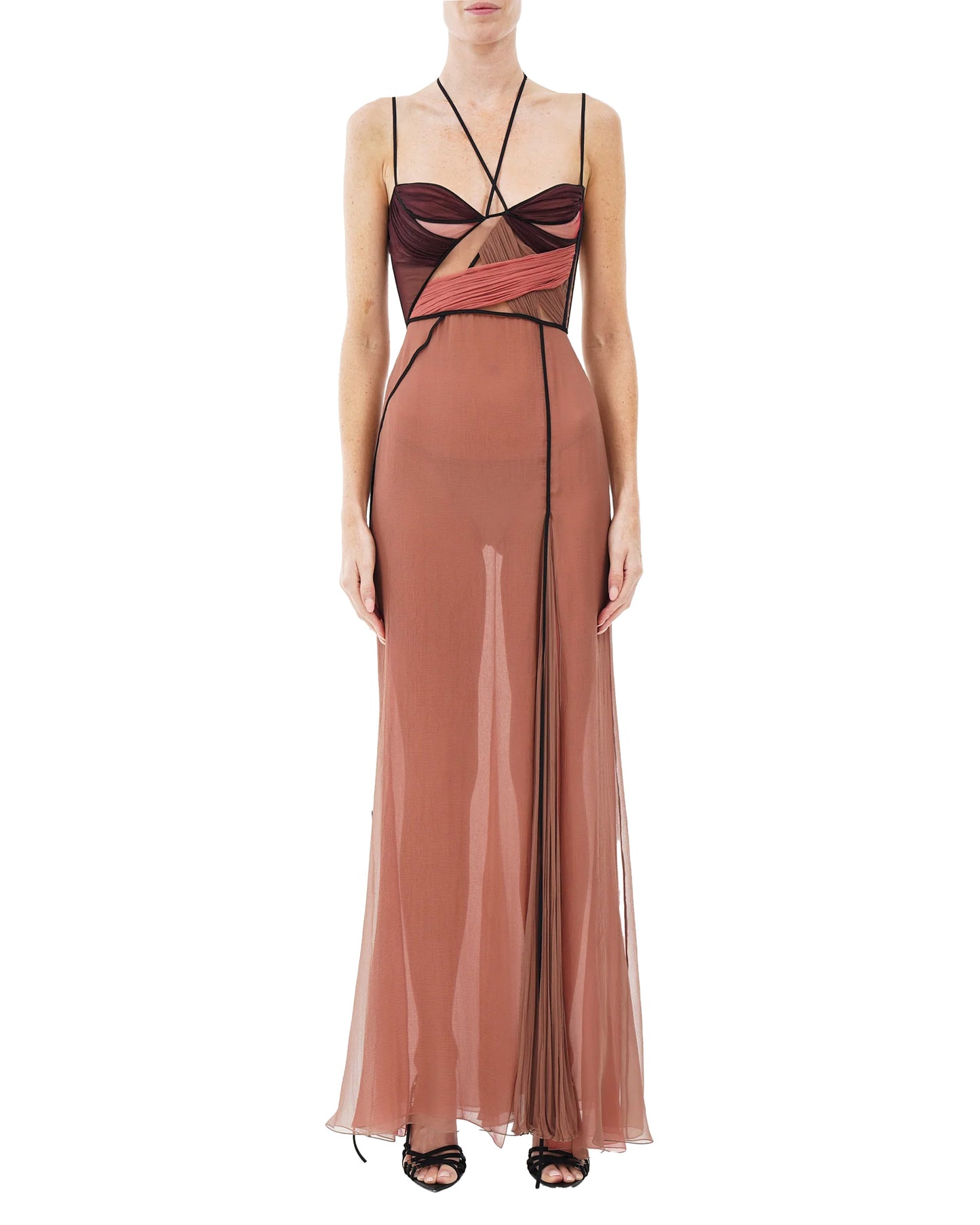 Mae Long Draped Gown With Corset