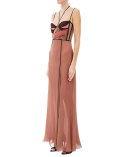 Mae Long Draped Gown With Corset