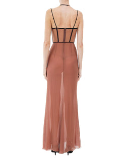 Mae Long Draped Gown With Corset