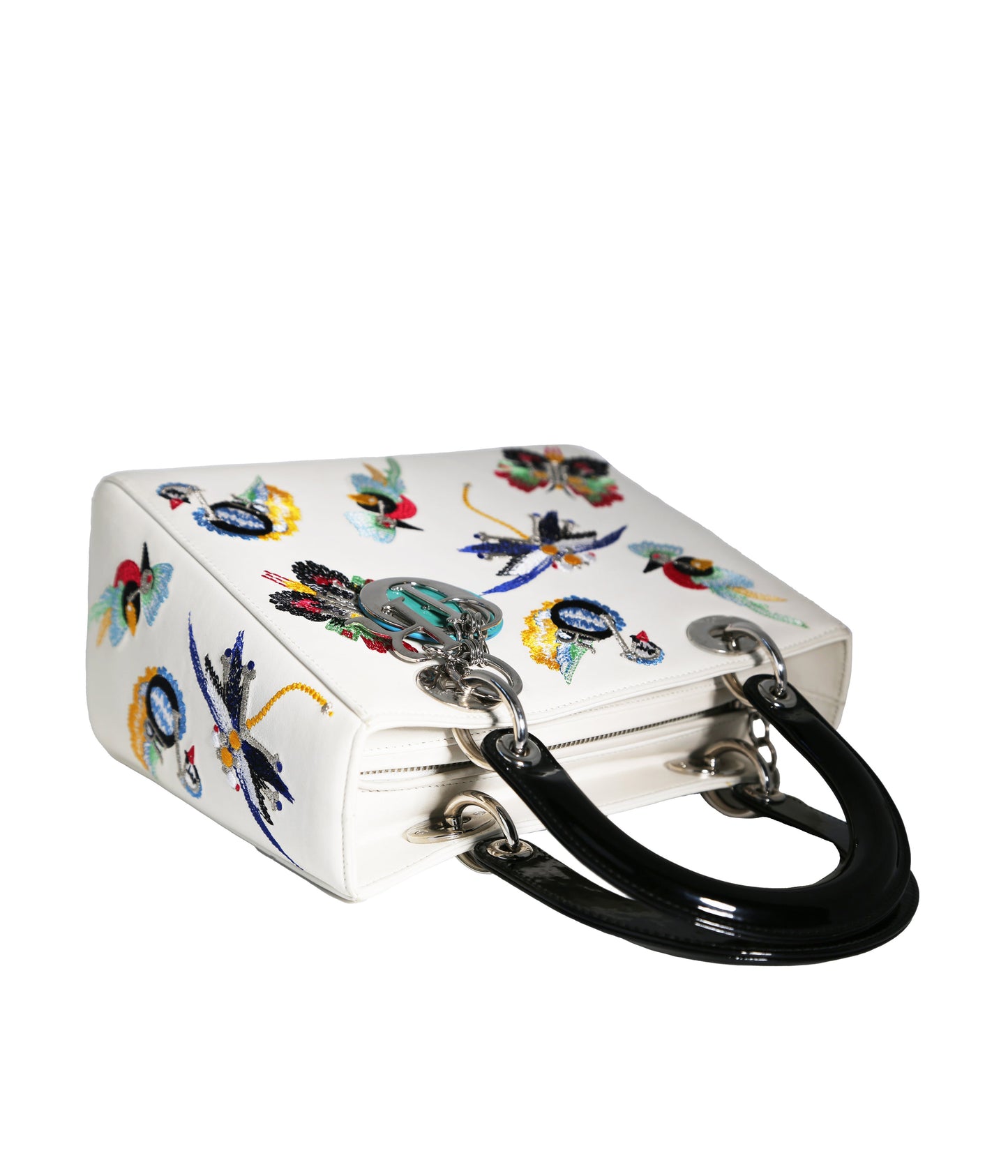 Medium Lady Dior Smooth Calfskin Animals Embroidery