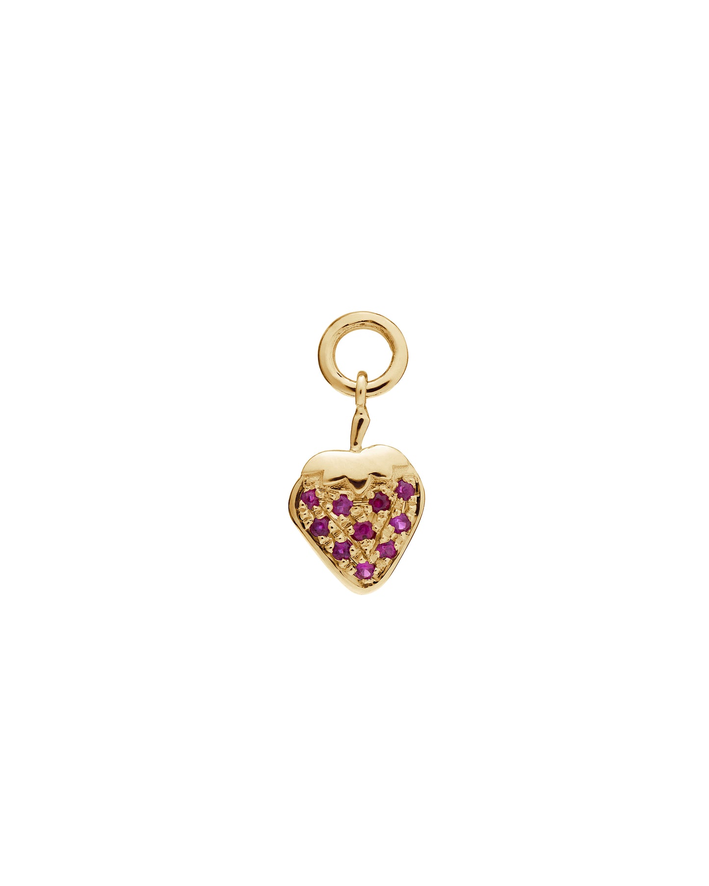 Pink Sapphire Strawberry Earring Charm