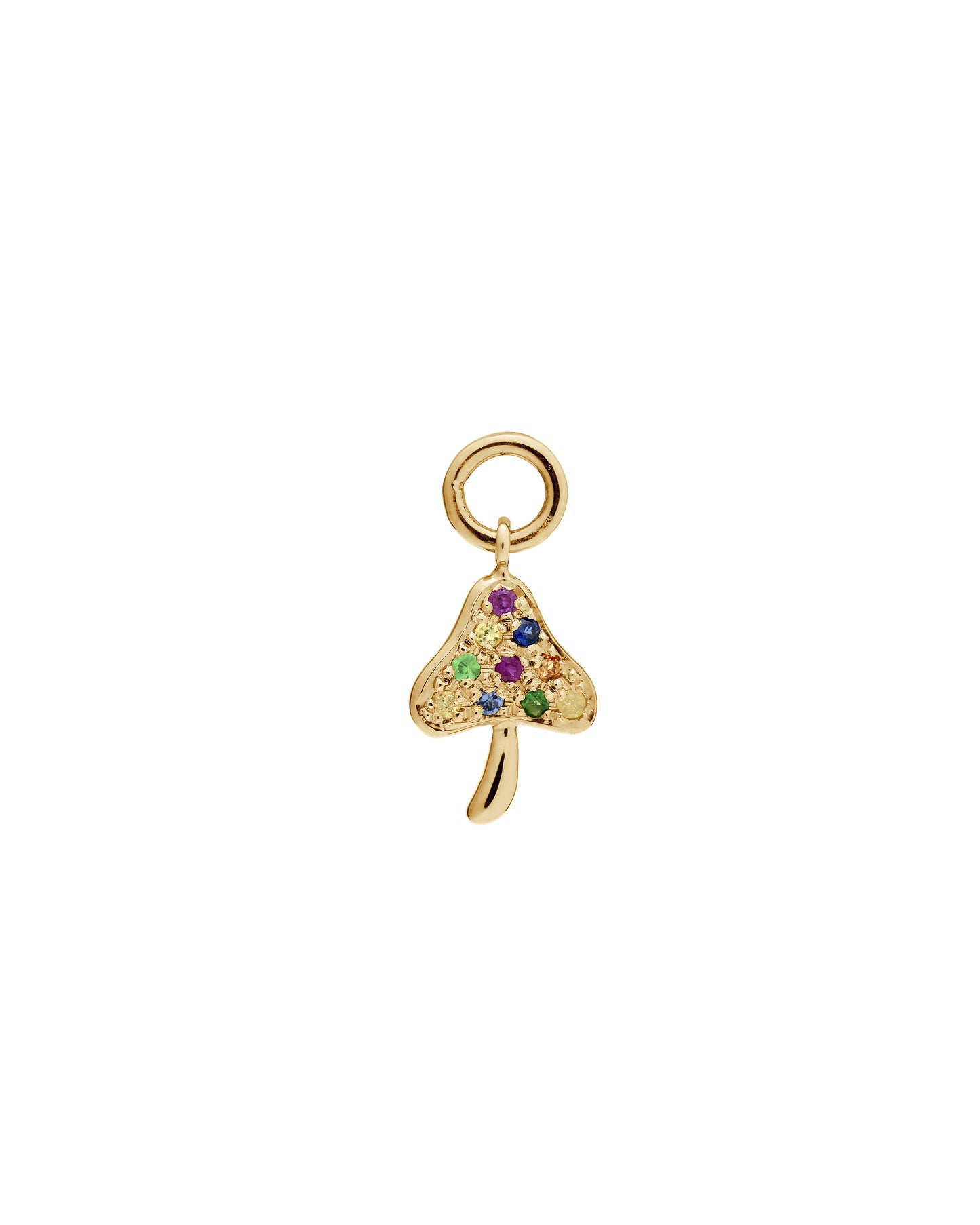 Rainbow Sapphire Mushroom Earring Charm