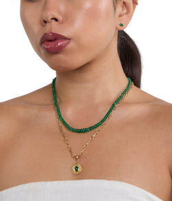 Rich Emerald Bead Necklace