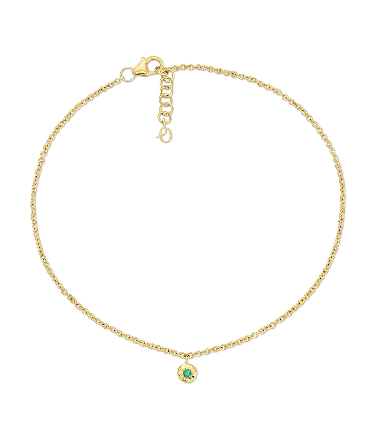 Nesting Gem Anklet - Emerald