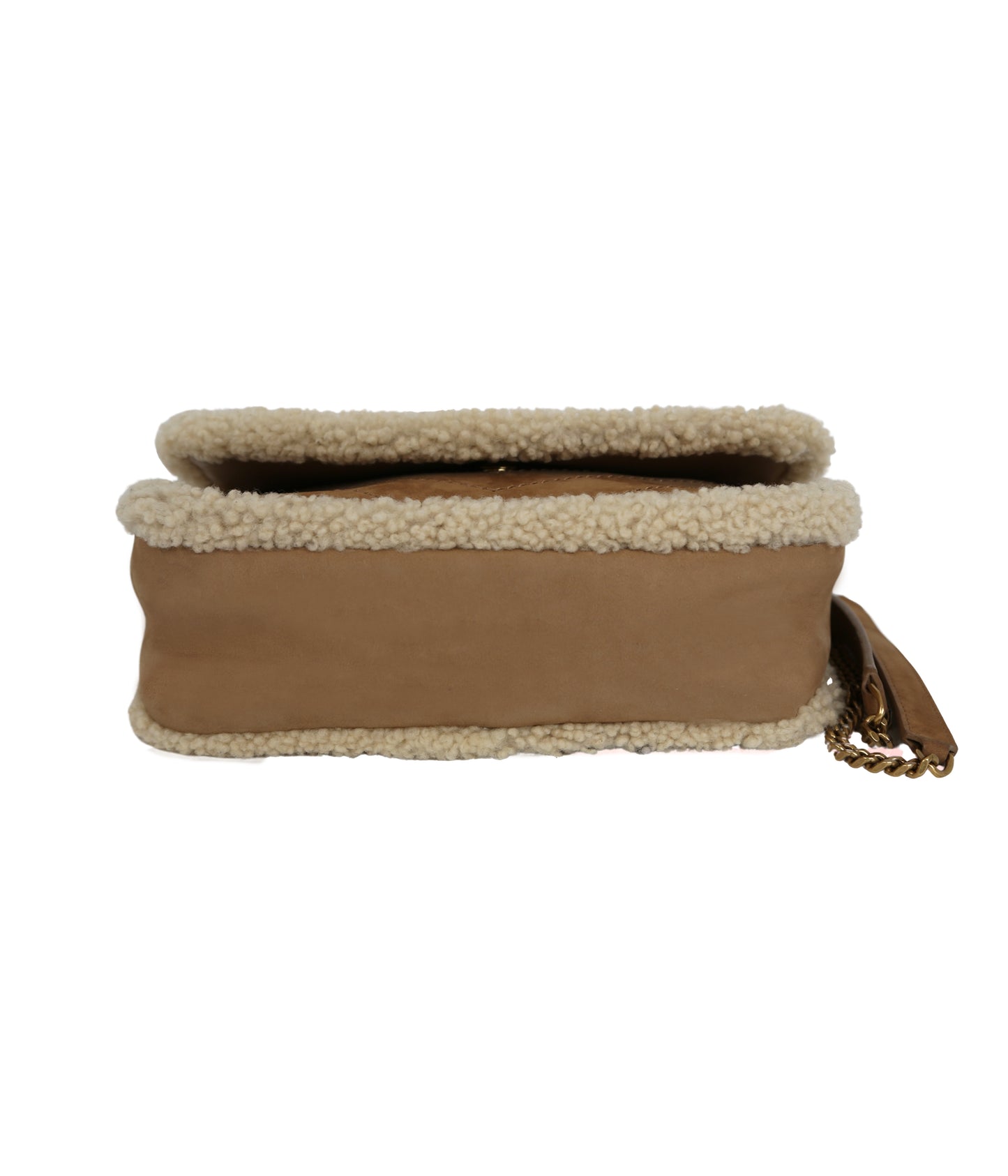 Niki Medium Shearling-Trim Bag