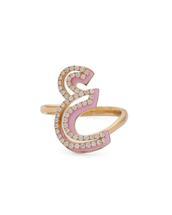 Arabic Silhouette 18K Gold Letter Ring