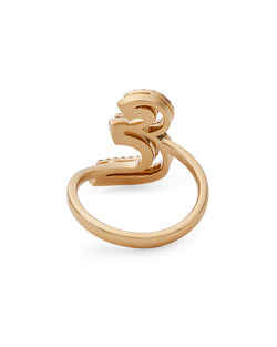 Arabic Silhouette 18K Gold Letter Ring