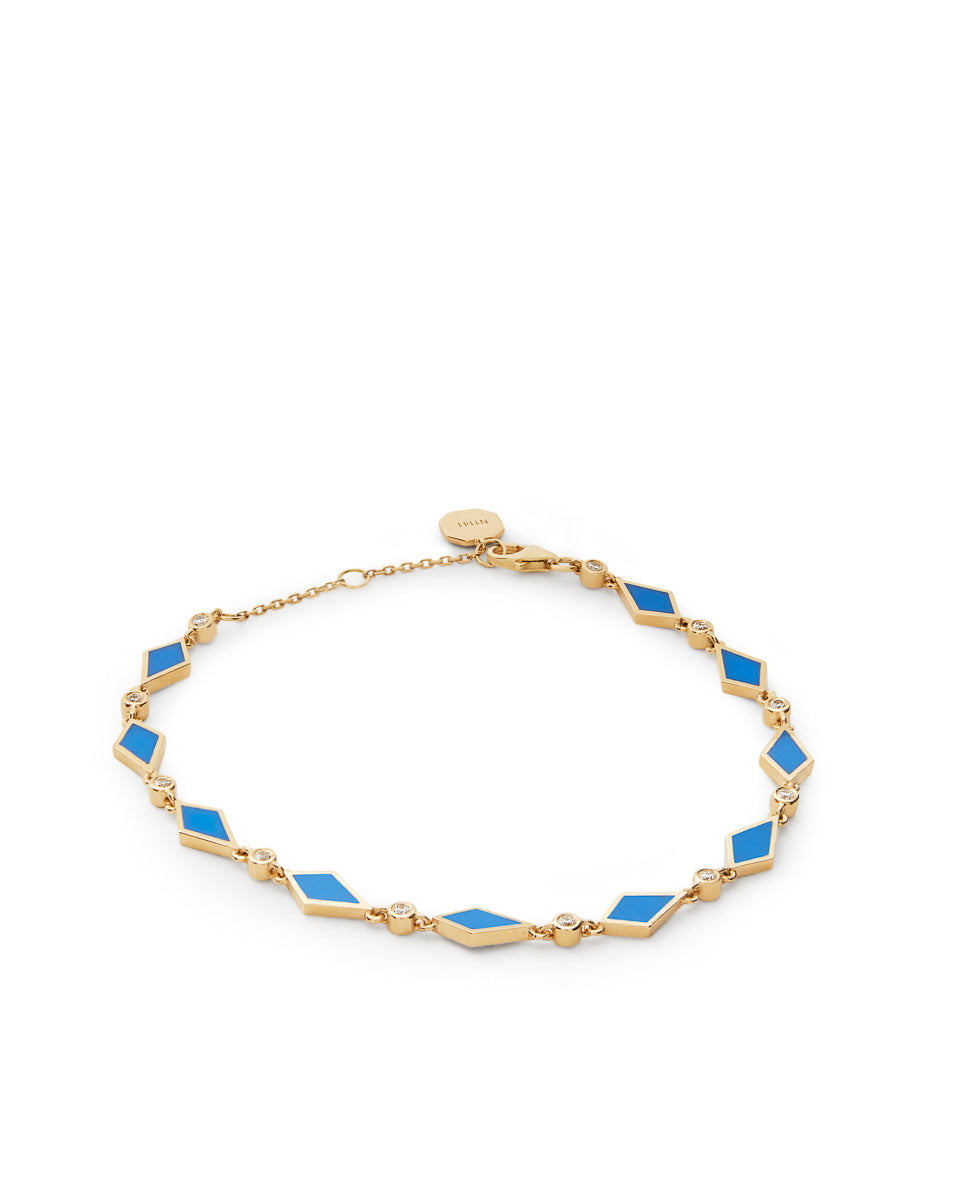 18K Gold Reversible Mosaic Bracelet With Enamel