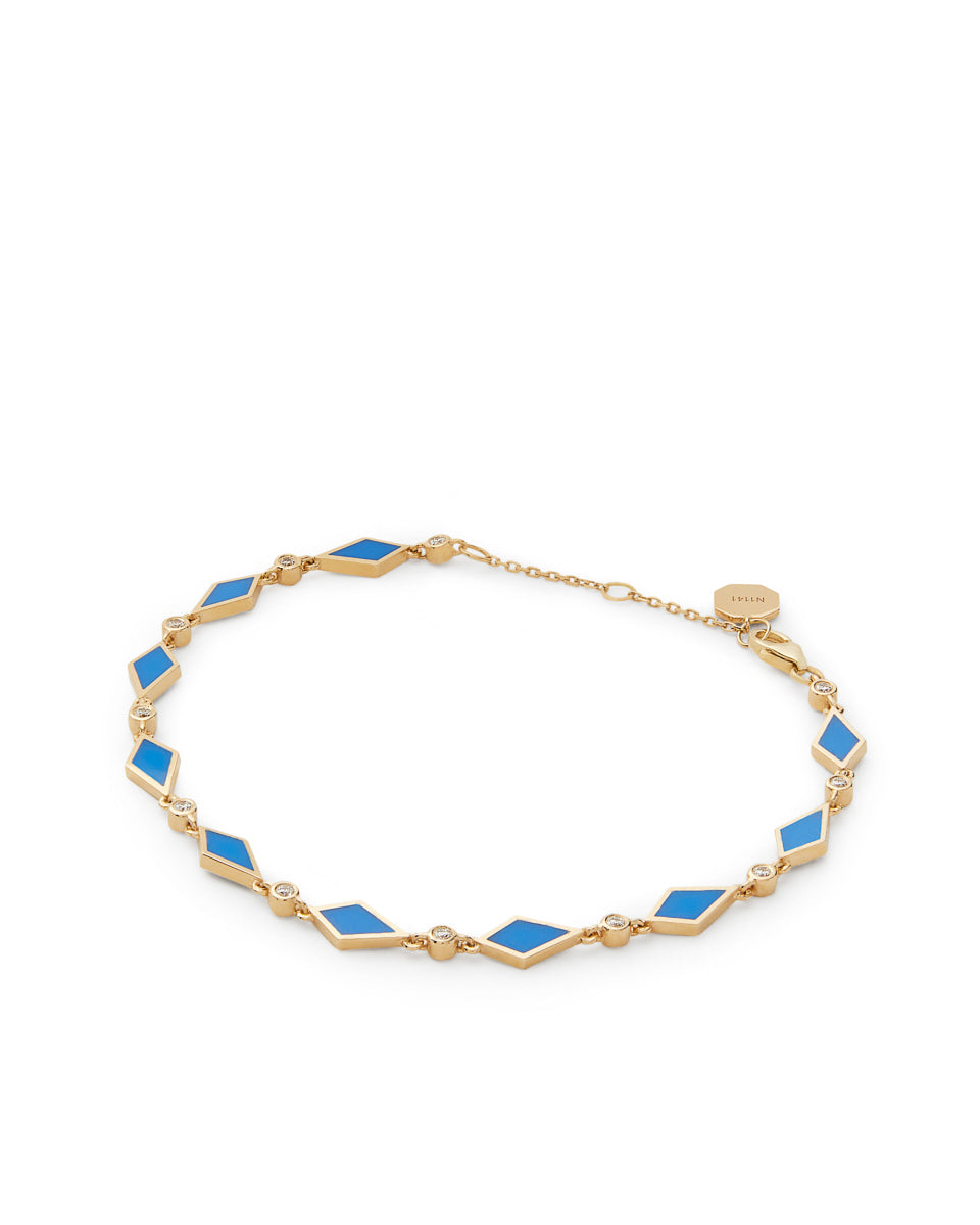 18K Gold Reversible Mosaic Bracelet With Enamel