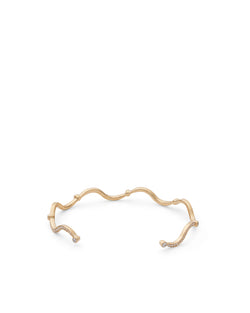 Wave 18K Yellow Gold Bangle