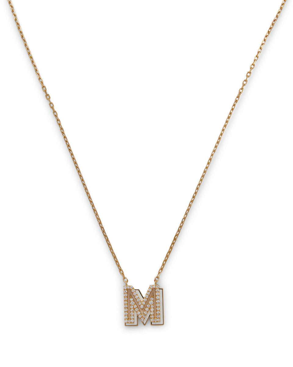 Silhouette 18K Gold Letter Necklace