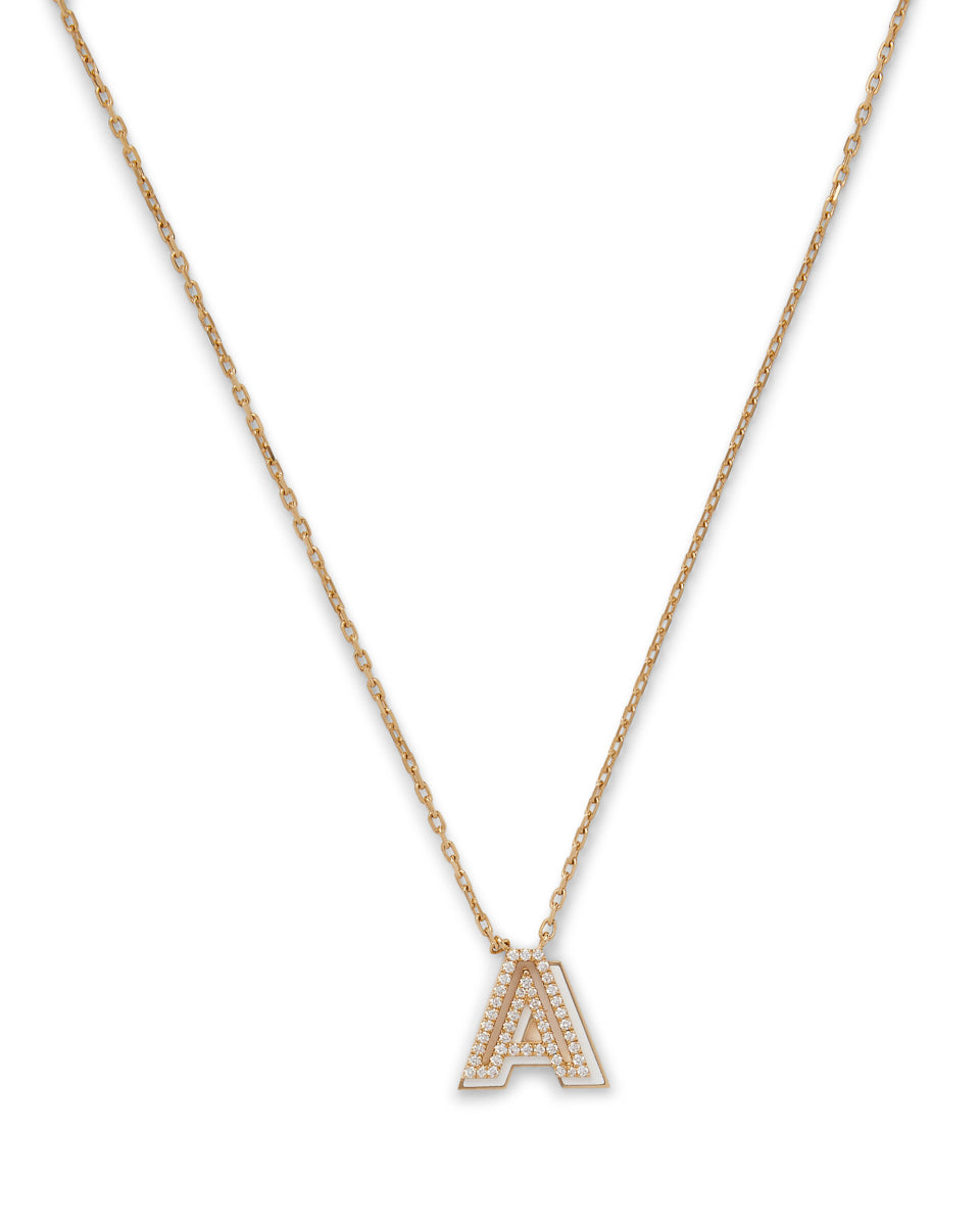 Silhouette 18K Gold Letter Necklace