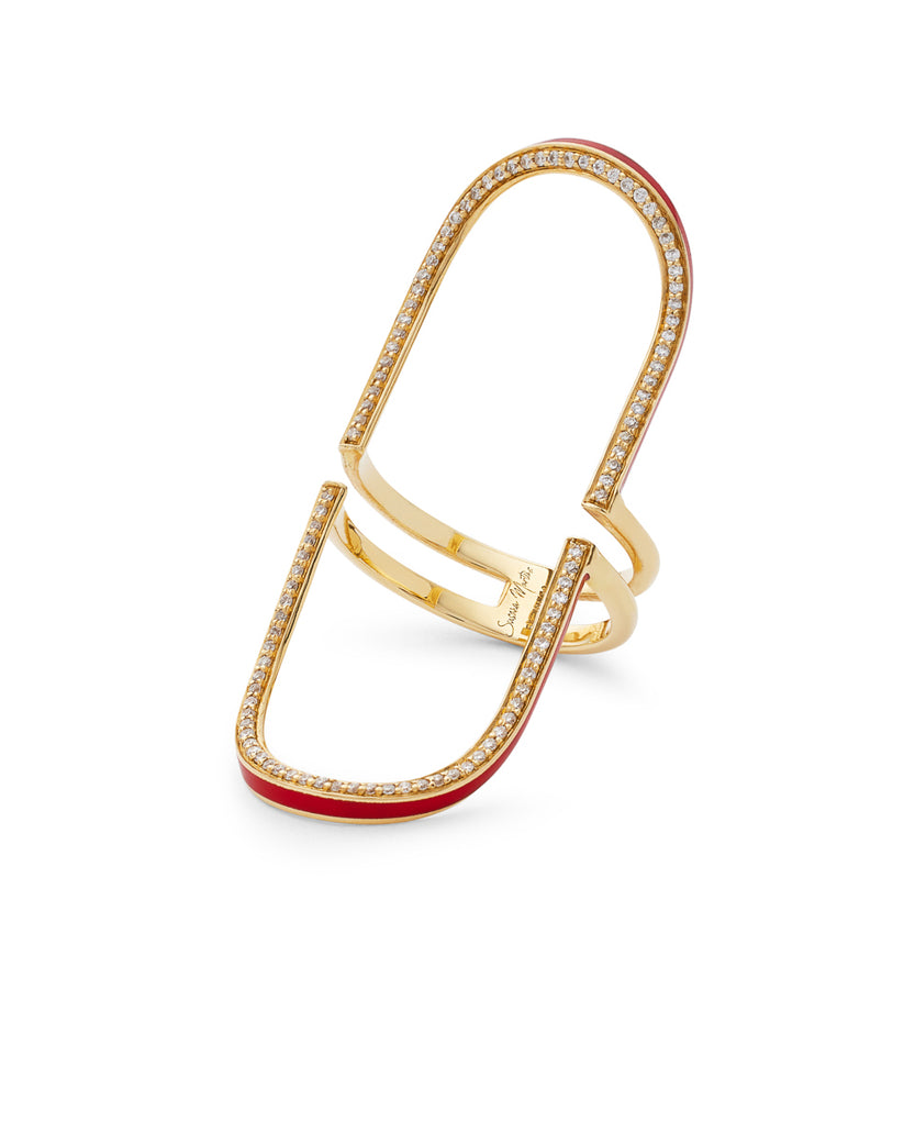 Calatrava Pave My Way Ring With Enamel