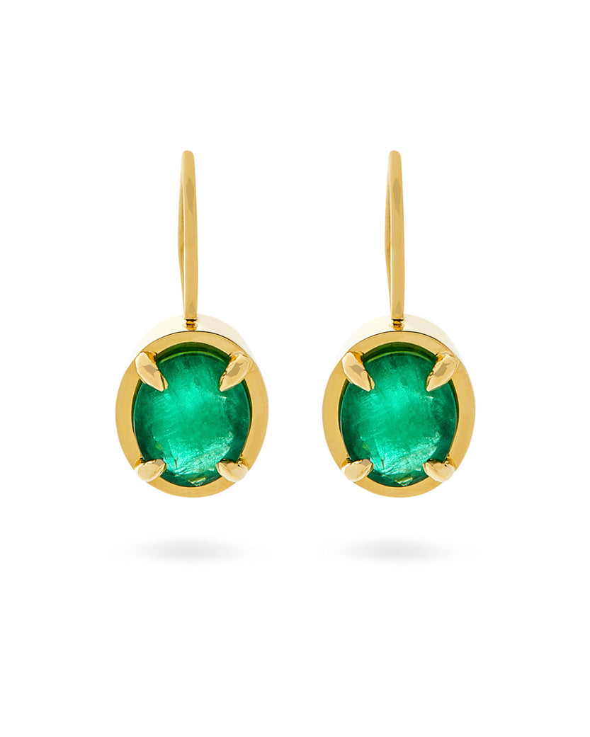 Capsule Emerald Hook Earrings