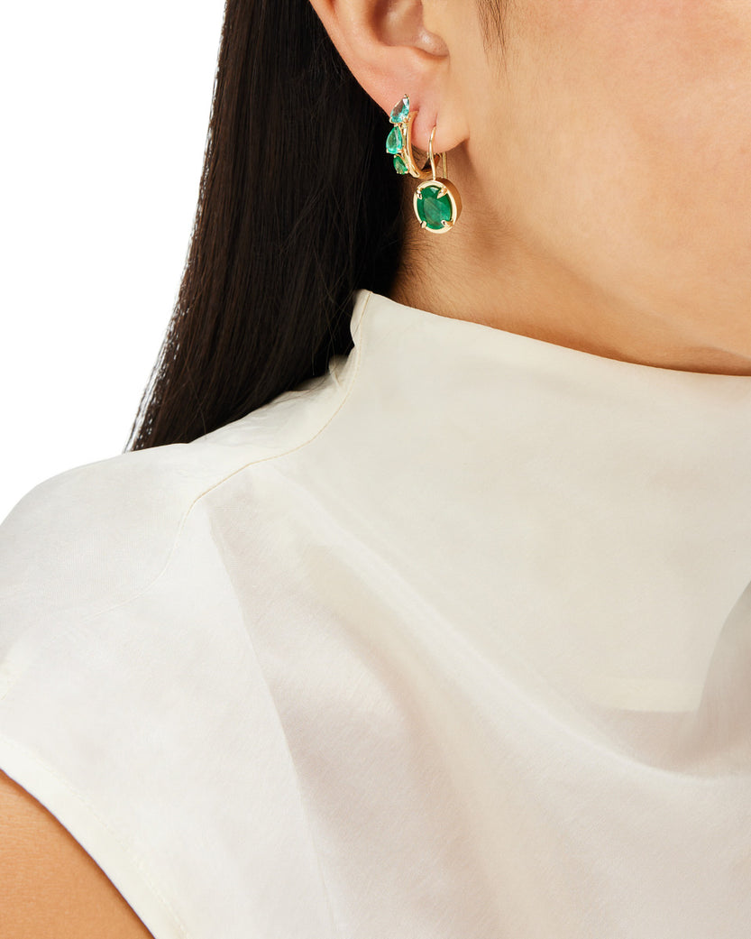 Capsule Emerald Hook Earrings