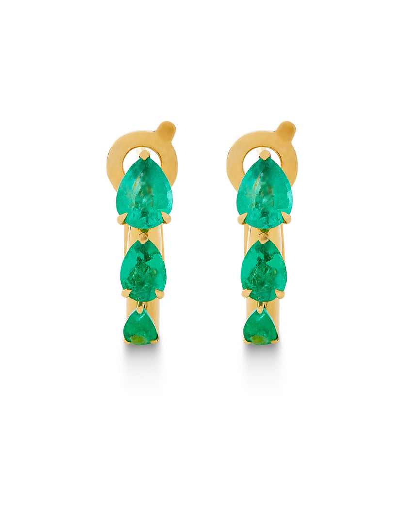 Lemonade Triple Emerald Degrade Earrings