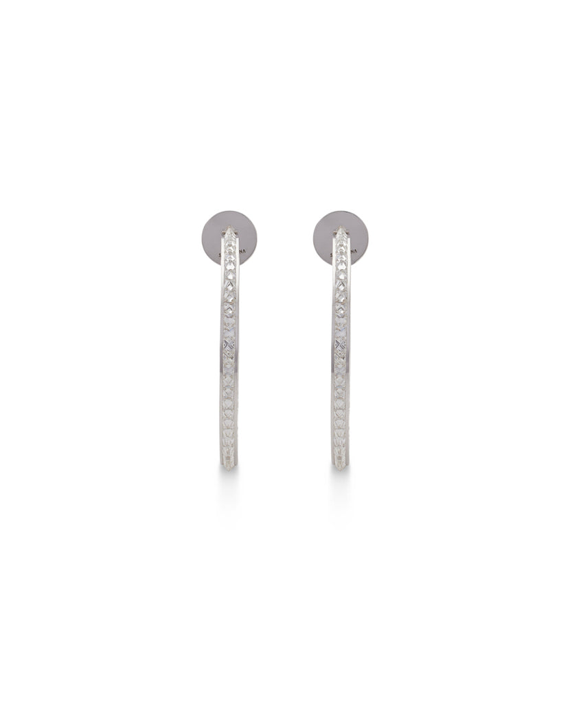 Be Spiked Single Row Maxi Hoops With Diamonds