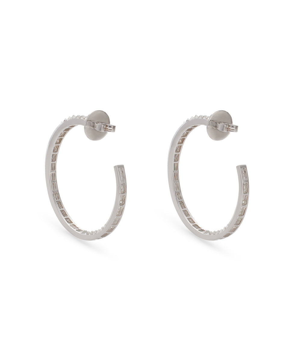 Be Spiked Single Row Maxi Hoops With Diamonds