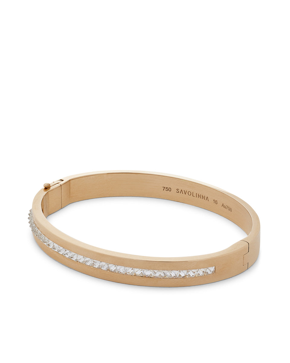 Be Spiked Single Row Slim Bangle With Diamonds