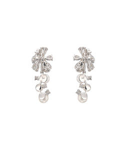 Pearl Snow Rose Earrings