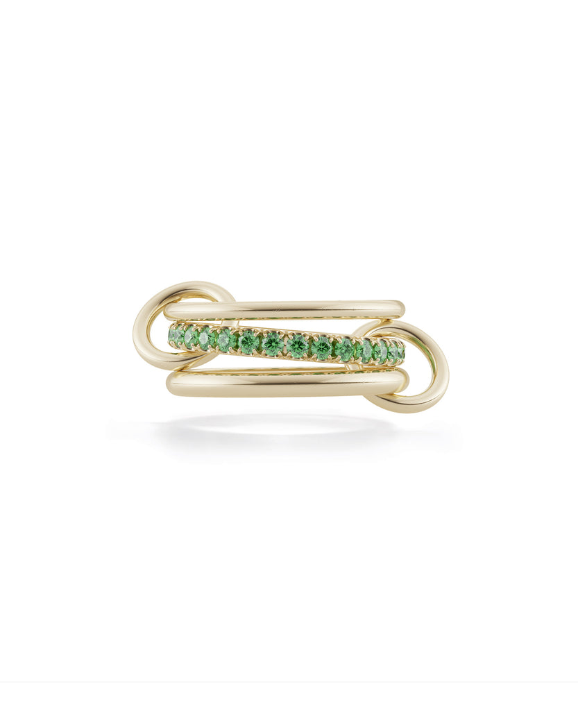 Petunia 18K Yellow Gold Emerald Band Ring