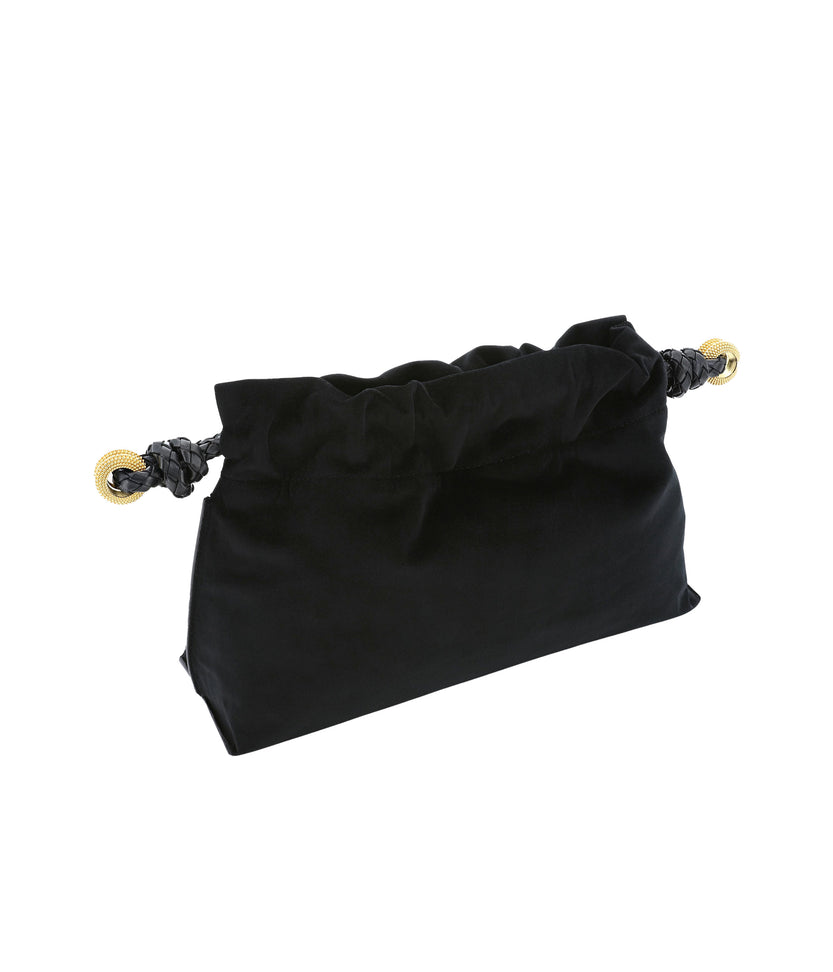 Carry Velvet Granulated Ring Clutch