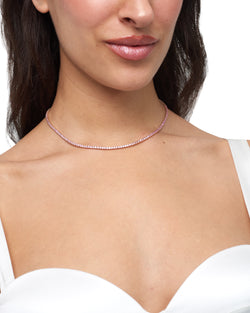 Pink Sapphire Tennis Necklace