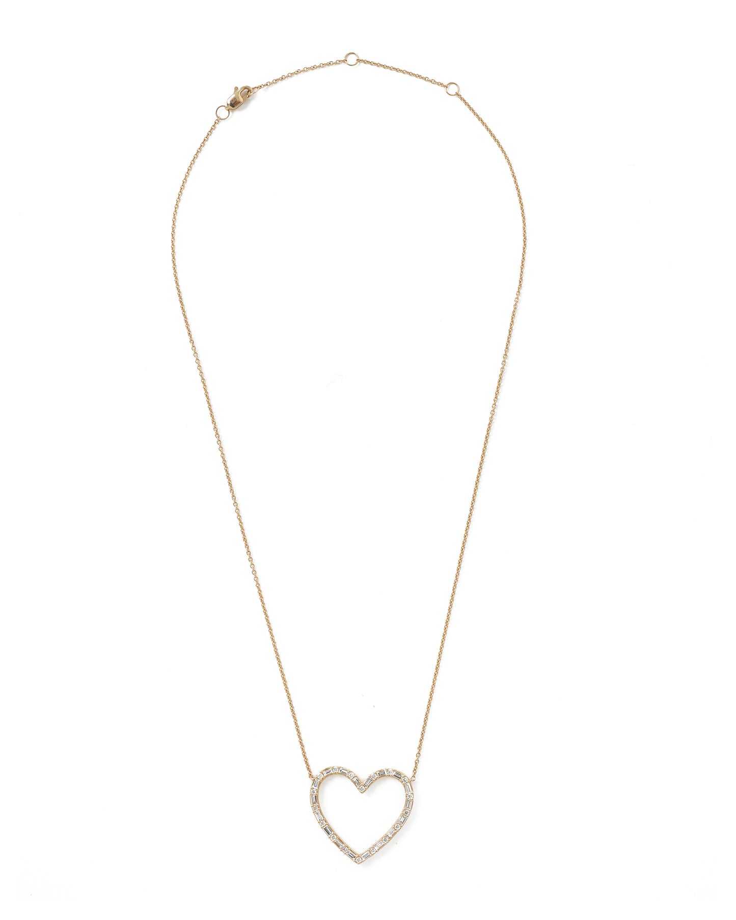 Diamond Baguette Heart Necklace