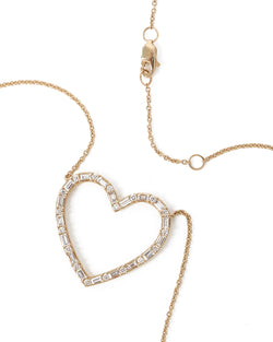 Diamond Baguette Heart Necklace