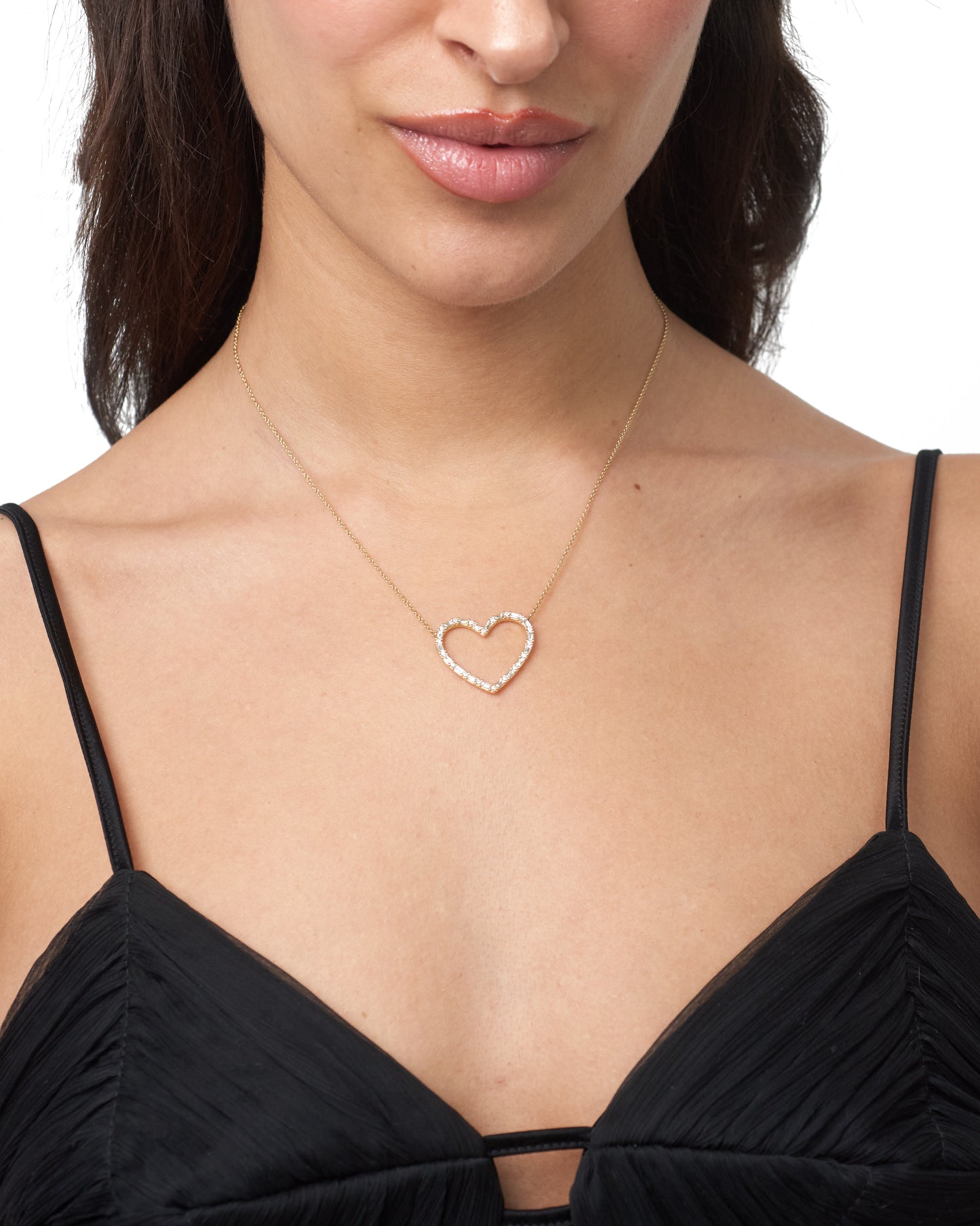 Diamond Baguette Heart Necklace