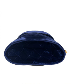 Rare Navy Velvet Crossbody Binocular Bag