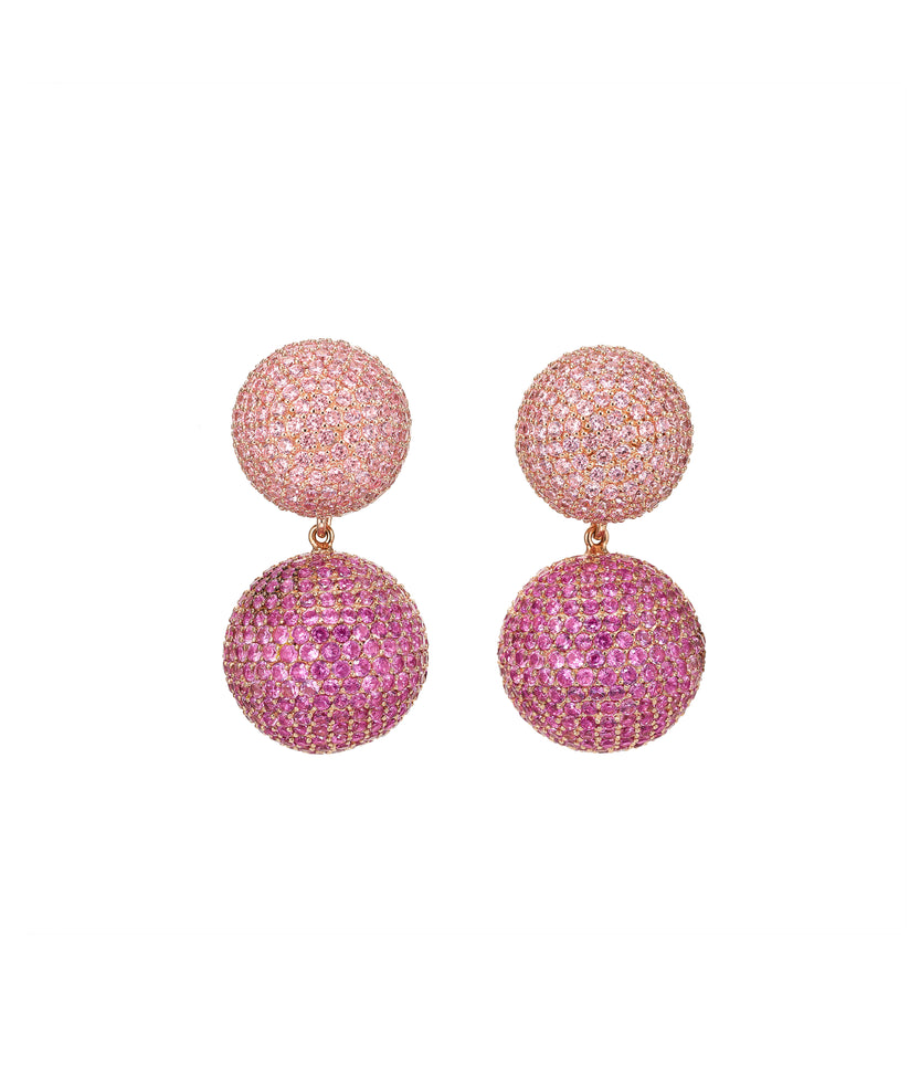 Rose Sapphire Bauble Earrings