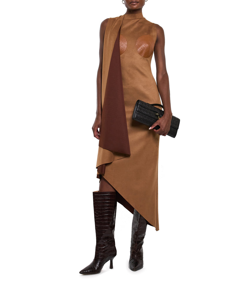 Cognac Suede Dress