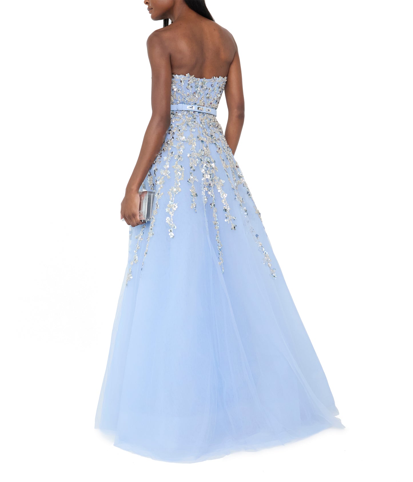 Tulle Stapless Dress With Dotted Beading