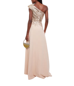 One Shoulder Sequin Long Dress