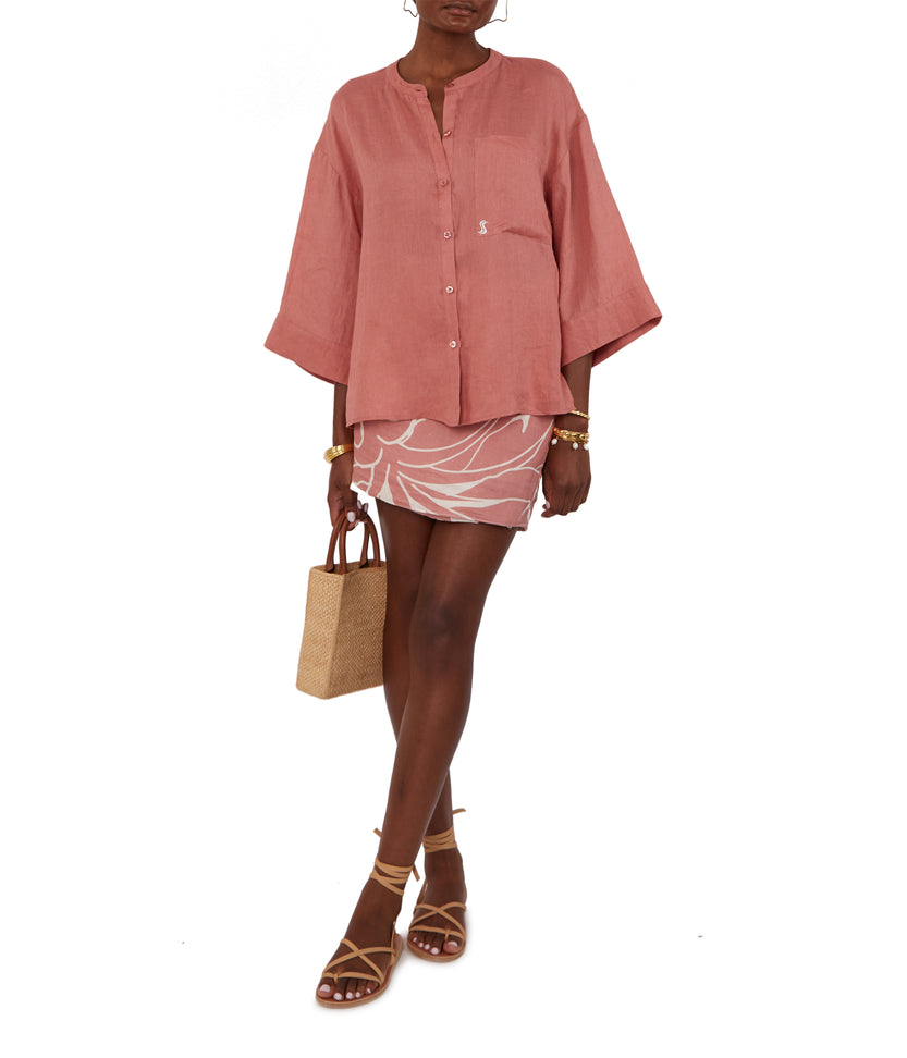 Andrea Embroidered Linen Shirt