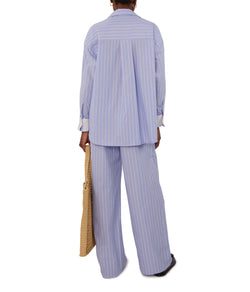 FARO - Oversized Blue Striped Shirt