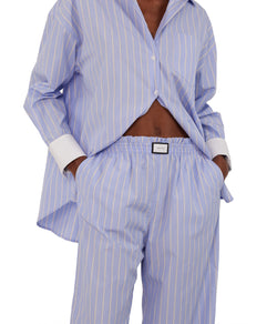 FARO - Oversized Blue Striped Shirt