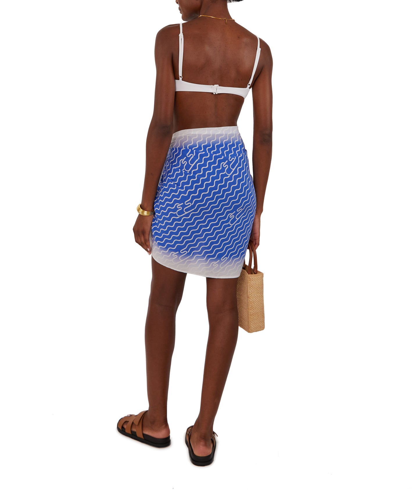 Bajan - Bespoke Blue Print Short Sarong