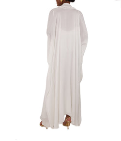 Bisht Dress Kaftan in White