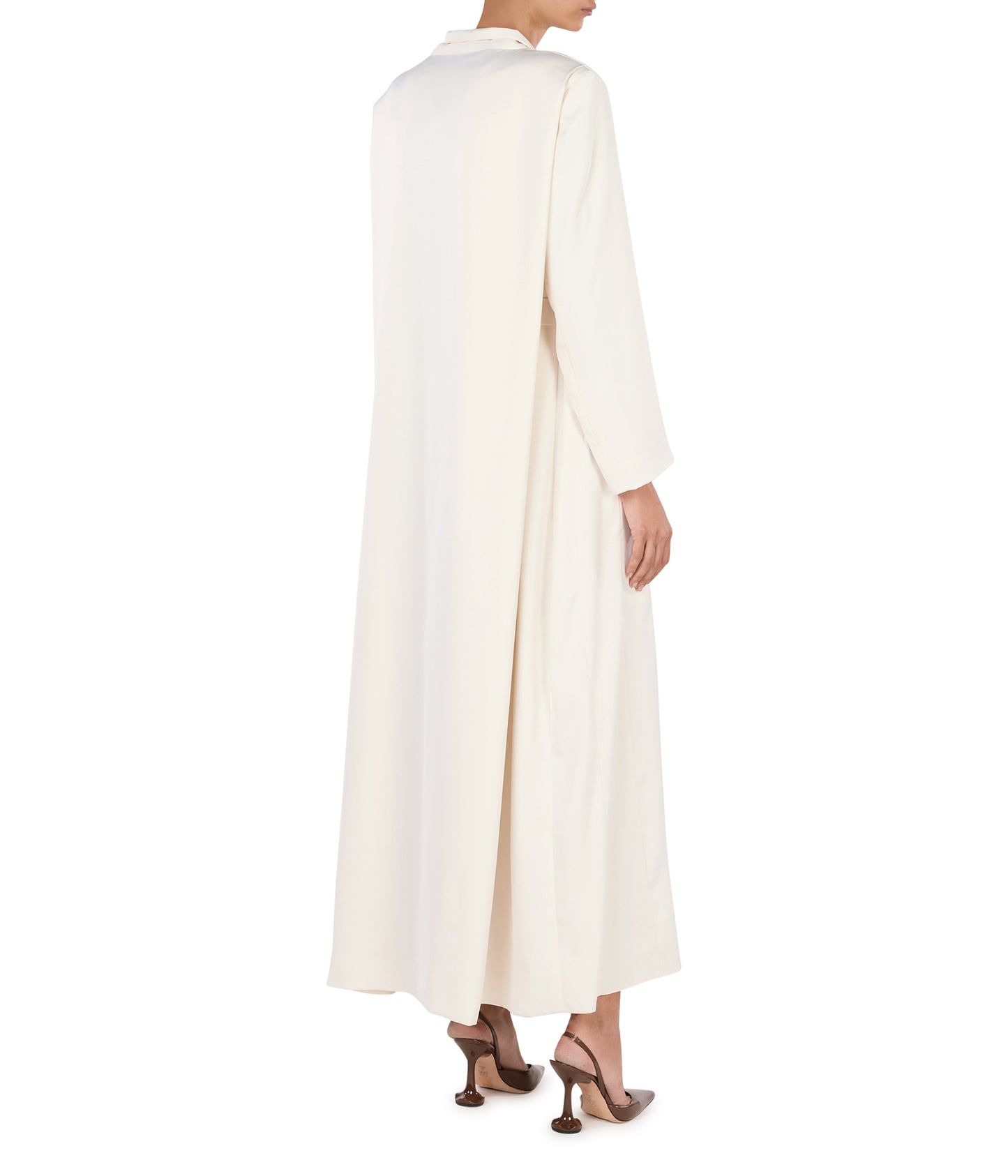 High Neck Tailored Cape Coat with Waistbelt