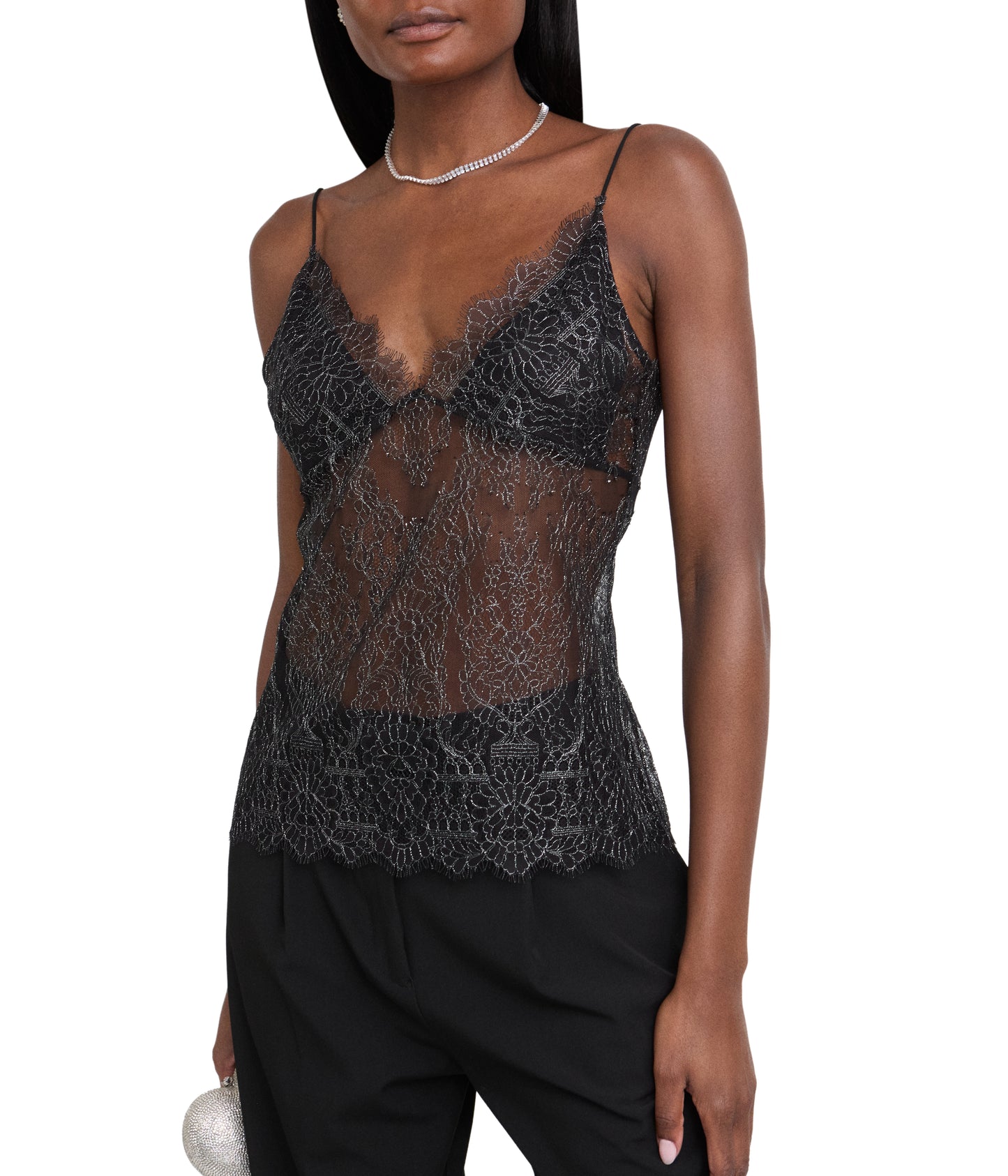 Black Chantilly Lace Cami