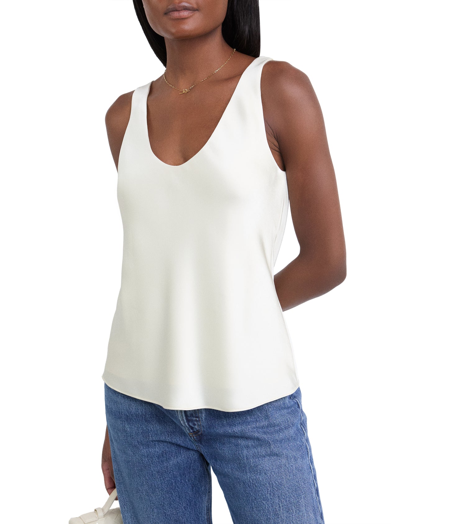 Ivory Satin Scoop Cami